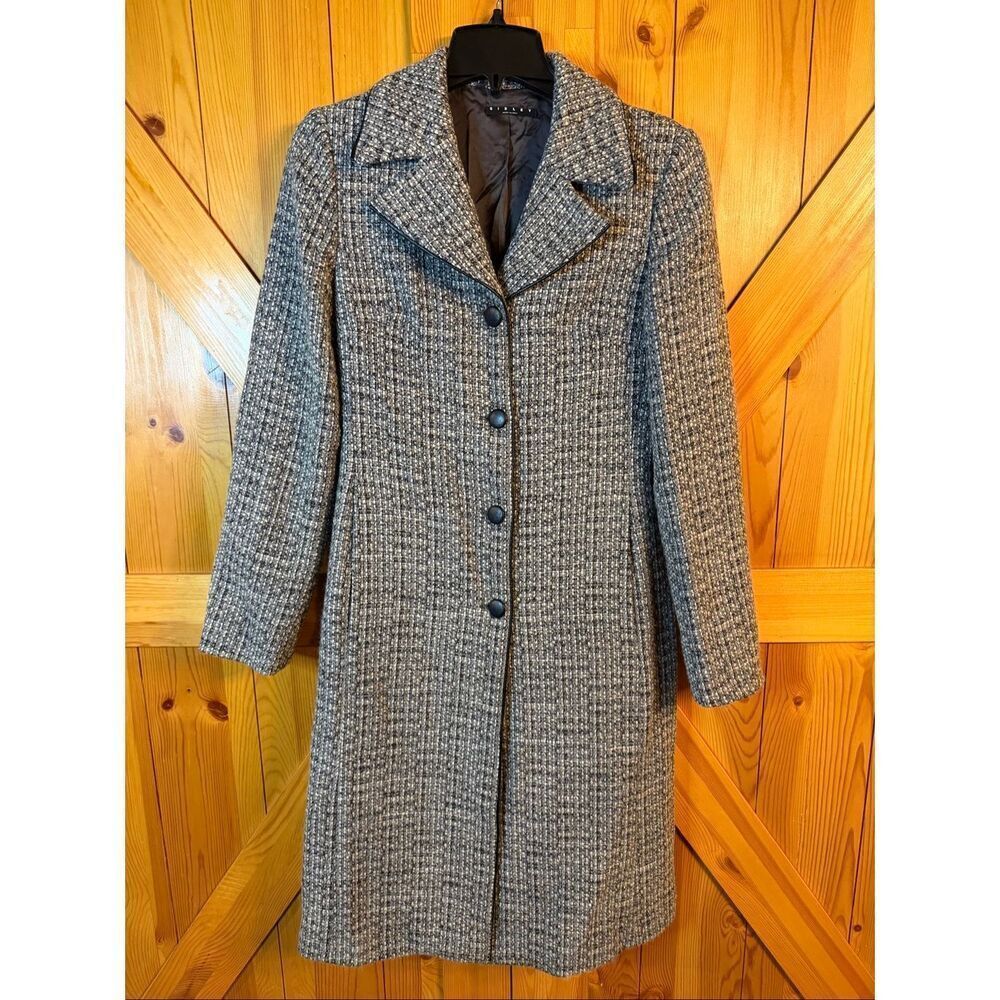 Sisley Sz 42 US 10/12 Button Up Coat Wool Alpaca Blend Overcoat (6656)